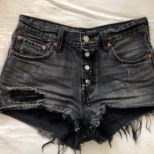 Levi's 501 Exposed Button High-Waisted Jean Shorts